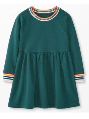 Hanna Andersson Rainbow Cuff Print Knit Dress US 6-7